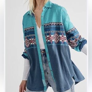 FREE PEOPLE badlands denim shirt